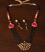 Multi-layered Ruby Stone Embellished Designer Mangalsutra MS14