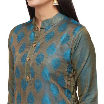 Blue woven cotton salwar 4