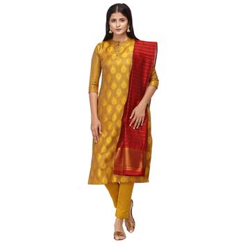 Yellow woven cotton salwar 1