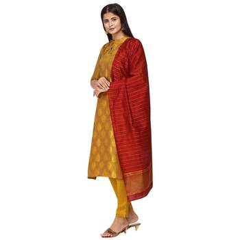 Yellow woven cotton salwar 3