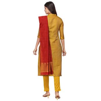 Yellow woven cotton salwar 4