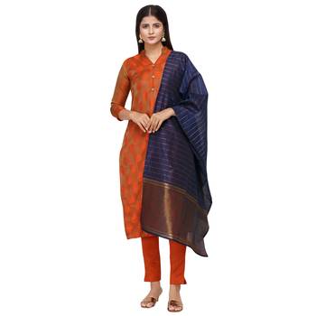 Orange woven cotton salwar 1