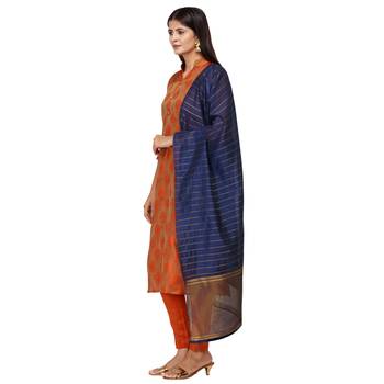 Orange woven cotton salwar 2