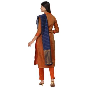 Orange woven cotton salwar 3
