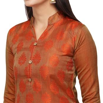 Orange woven cotton salwar 4