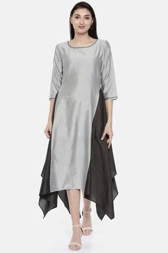 mayank modi Silver Grey Fish Tail Dress