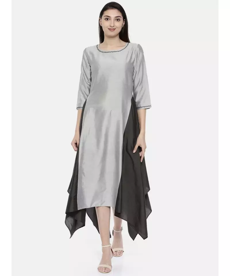 mayank modi Silver Grey Fish Tail Dress