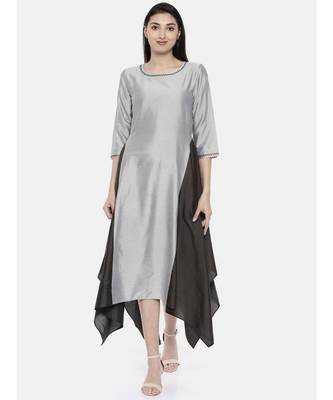 mayank modi Silver Grey Fish Tail Dress 1