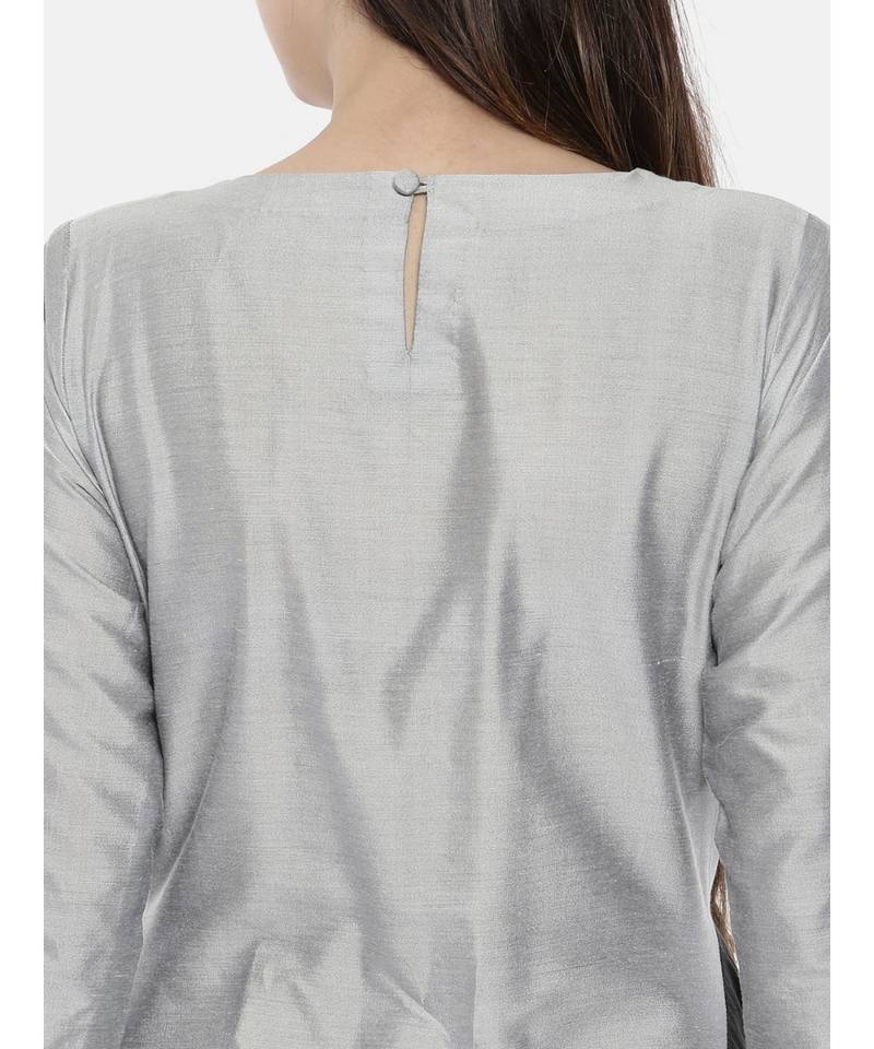 mayank modi Silver Grey Fish Tail Dress