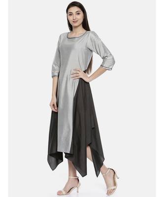 mayank modi Silver Grey Fish Tail Dress 4