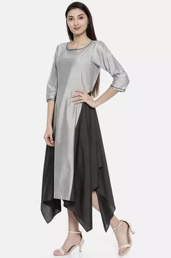 mayank modi Silver Grey Fish Tail Dress
