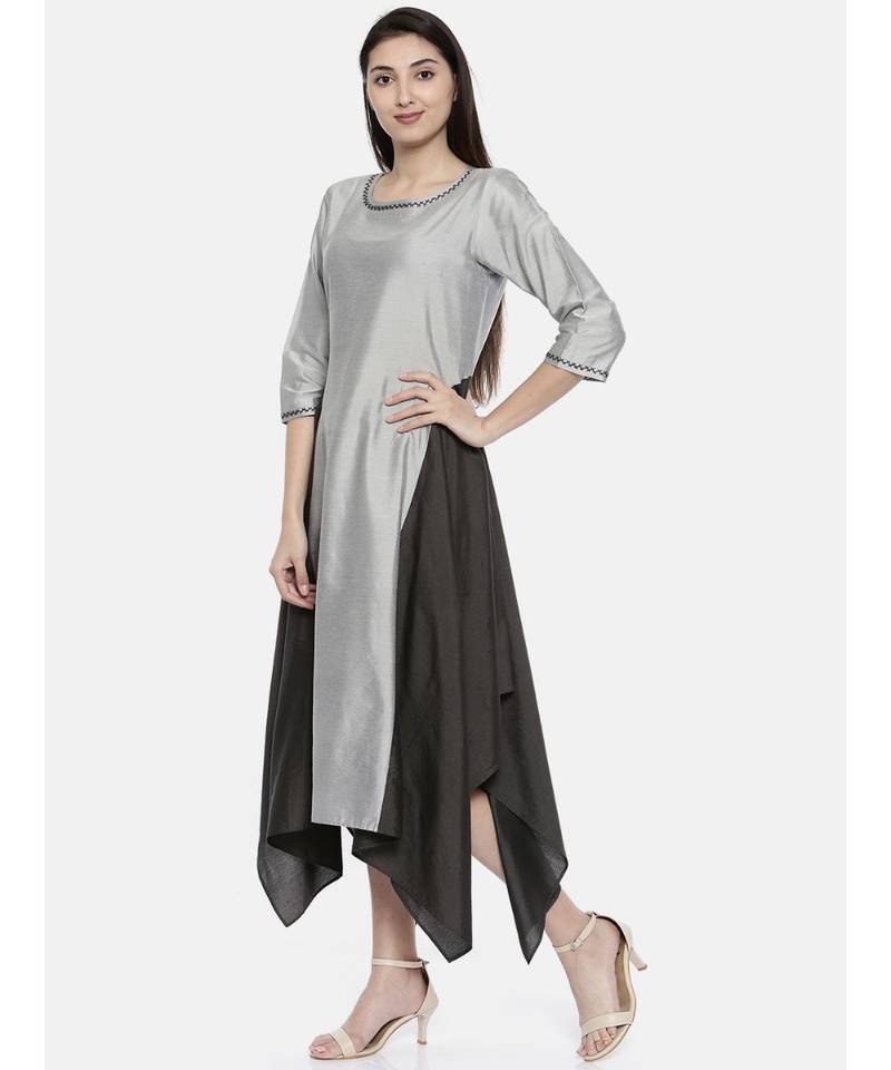 mayank modi Silver Grey Fish Tail Dress