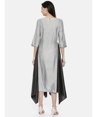 mayank modi Silver Grey Fish Tail Dress 5
