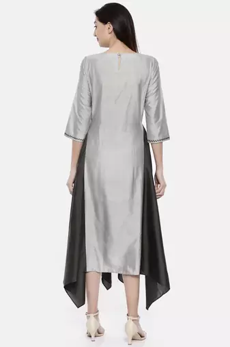 mayank modi Silver Grey Fish Tail Dress