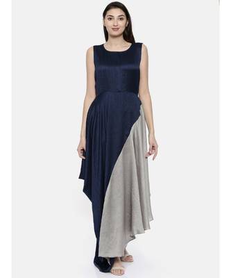 mayank modi Blu/Grey Drape Dress 1