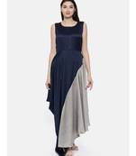 mayank modi Blu/Grey Drape Dress
