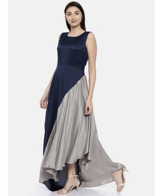 mayank modi Blu/Grey Drape Dress 3