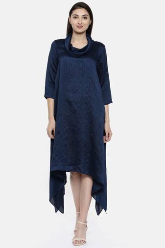 mayank modi Blue Cowl Neck Dress