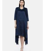 mayank modi Blue Cowl Neck Dress