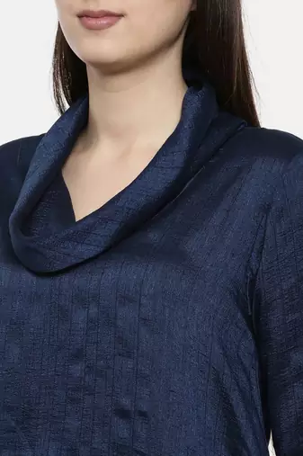 mayank modi Blue Cowl Neck Dress