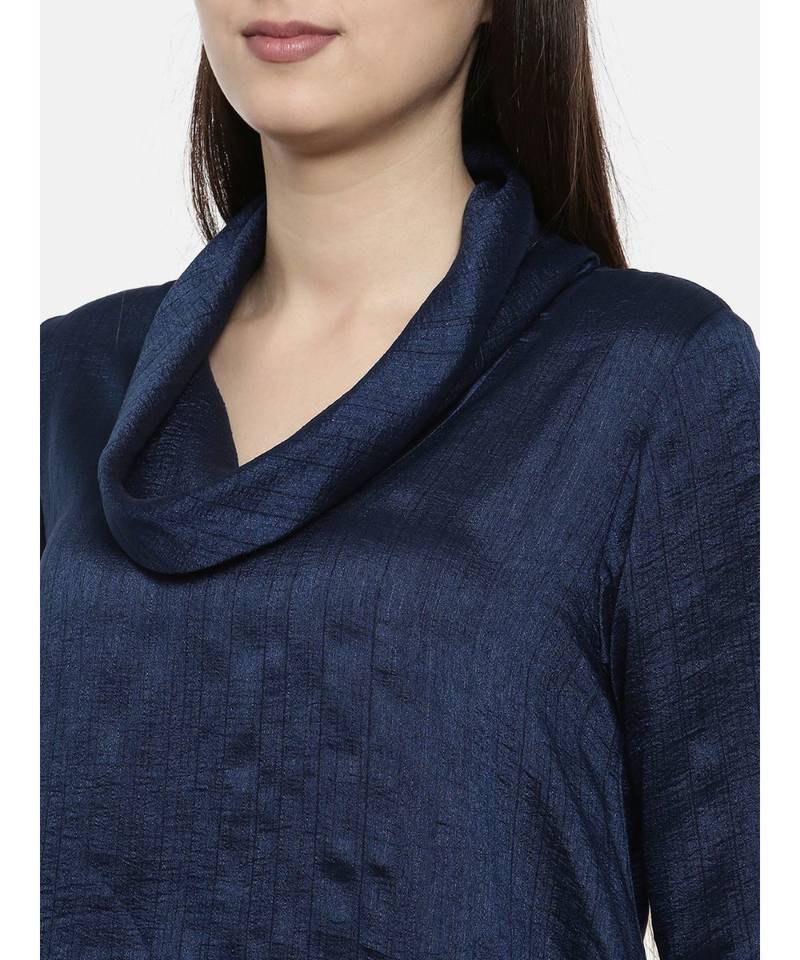 mayank modi Blue Cowl Neck Dress