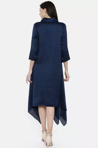 mayank modi Blue Cowl Neck Dress