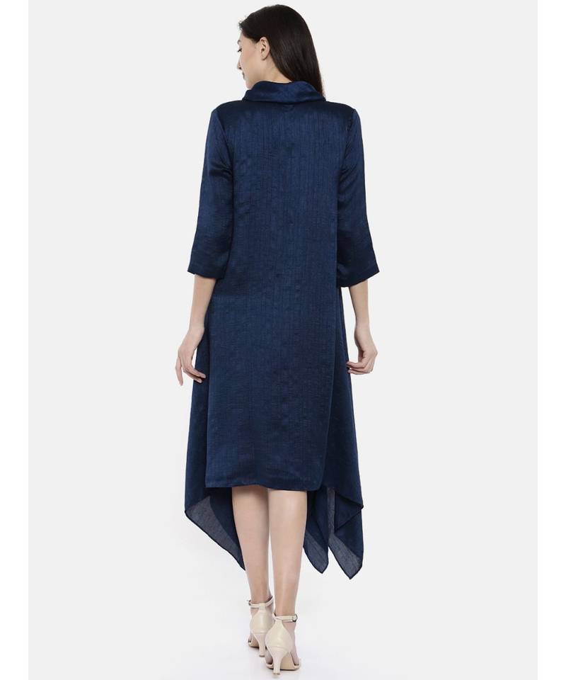 mayank modi Blue Cowl Neck Dress