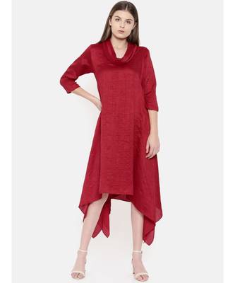mayank modi Red Cowl Neck Dress 1