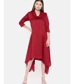 mayank modi Red Cowl Neck Dress