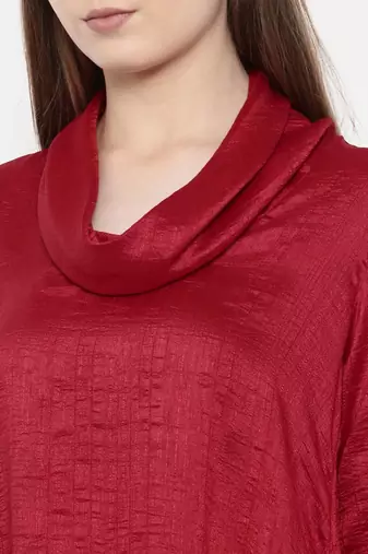 mayank modi Red Cowl Neck Dress