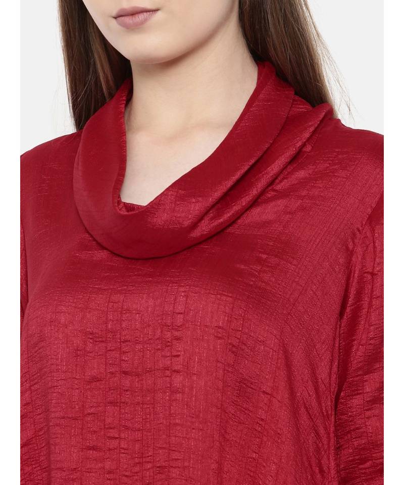 mayank modi Red Cowl Neck Dress