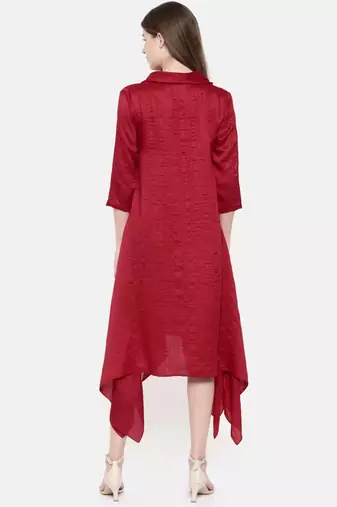 mayank modi Red Cowl Neck Dress