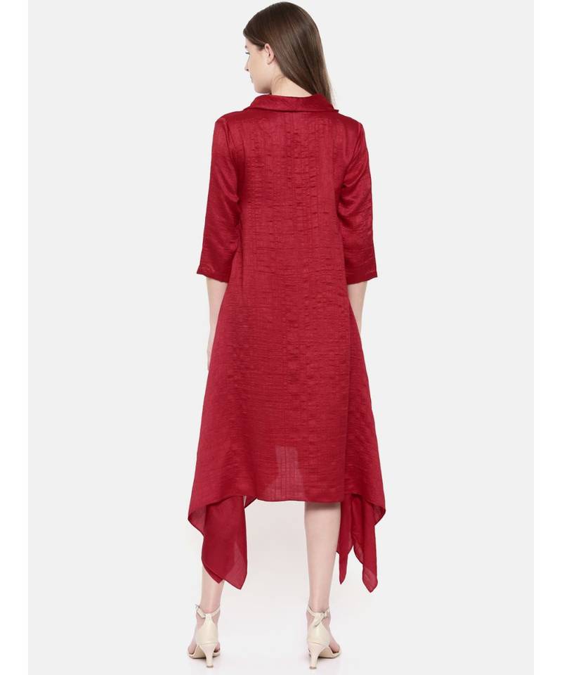 mayank modi Red Cowl Neck Dress