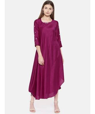 mayank modi Wine Bias Slub Dress 1