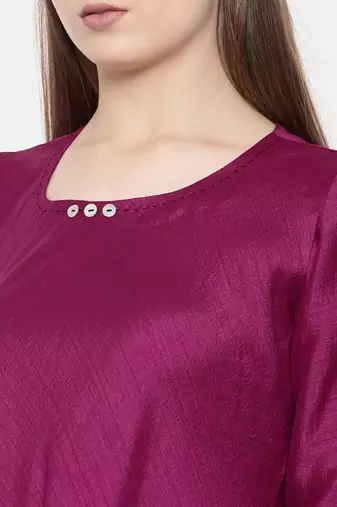 mayank modi Wine Bias Slub Dress