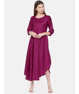 mayank modi Wine Bias Slub Dress 5