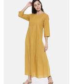 mayank modi Mutard Pintuck Cotton Dress