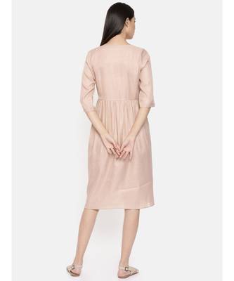 mayank modi Knee length mauve dress with pleated yoke 5