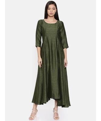 mayank modi Rust green maxi dress with potli button detailing 1