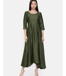 mayank modi Rust green maxi dress with potli button detailing