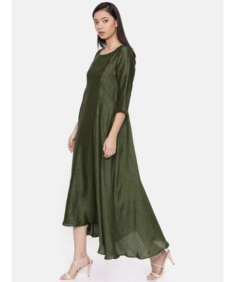 mayank modi Rust green maxi dress with potli button detailing 3