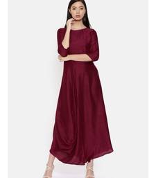 mayank modi Wine coloured cowl hem maxi dress