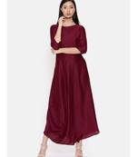 mayank modi Wine coloured cowl hem maxi dress