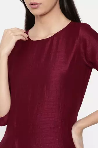 mayank modi Wine coloured cowl hem maxi dress