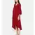 mayank modi Red assymetric dress with flounce sleeves and gathers