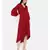 mayank modi Red assymetric dress with flounce sleeves and gathers