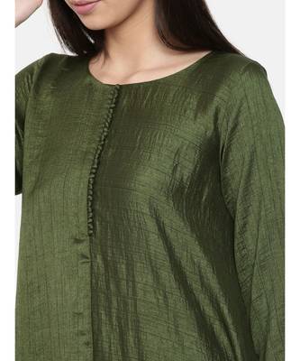 mayank modi Rust green midi dress with potli buttons 2