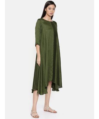 mayank modi Rust green midi dress with potli buttons 4