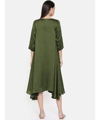 mayank modi Rust green midi dress with potli buttons 5