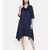 mayank modi Blue cowl neck, waterfall hem dress